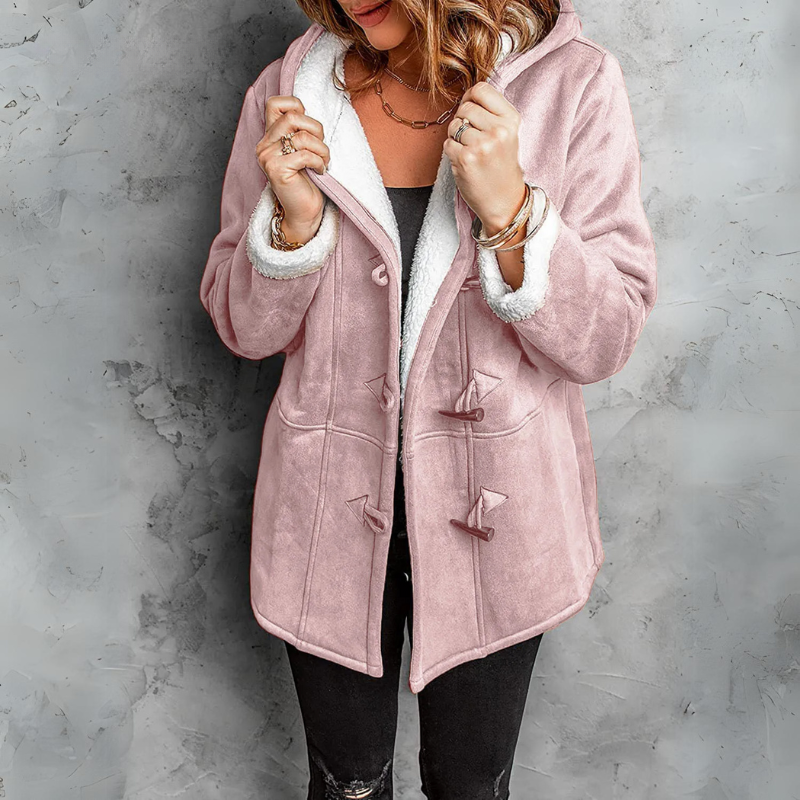 Chloe | Plush Hooded Toggle Coat